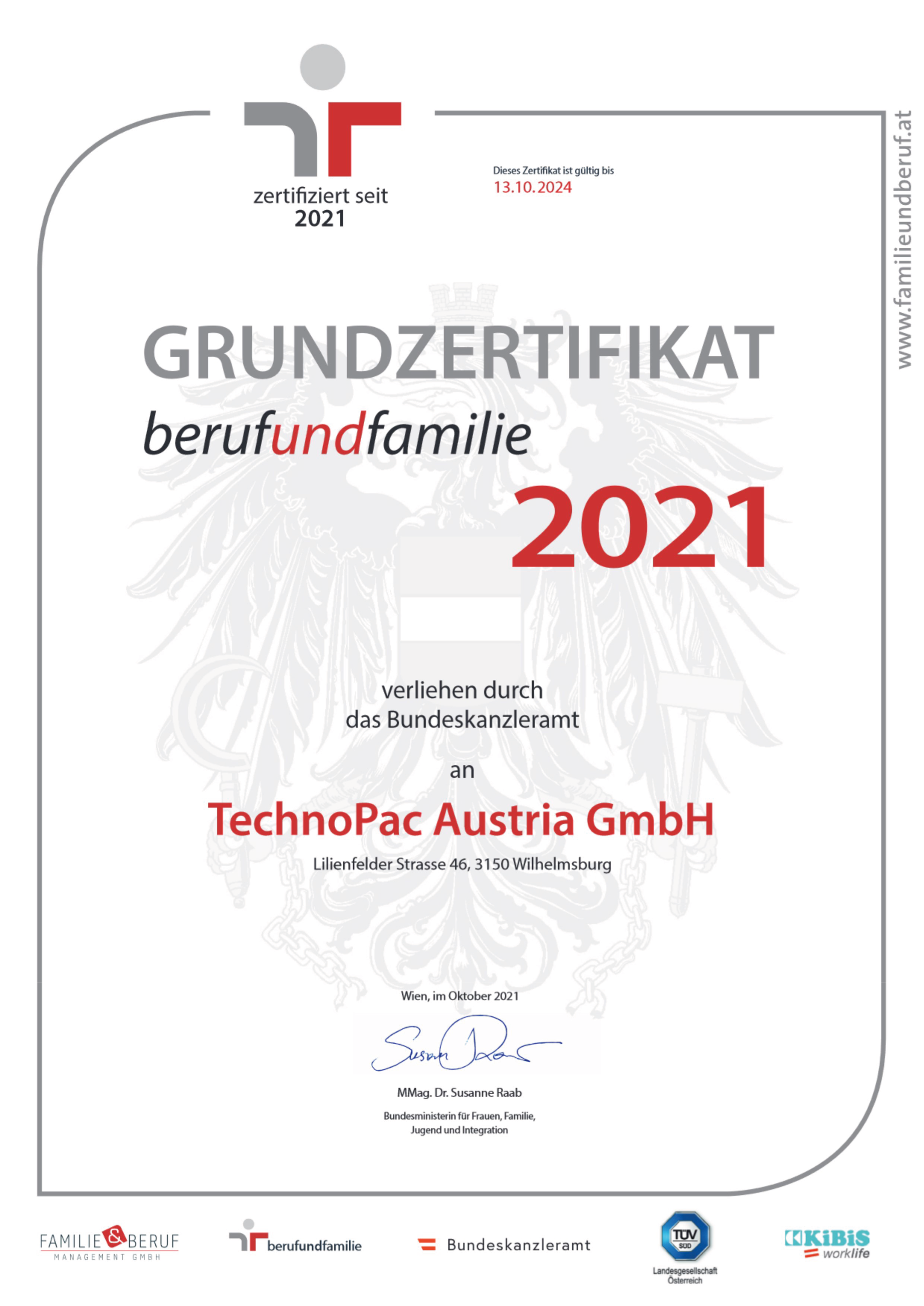 Grundezertifikat berufundfamilie 2021